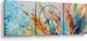 Kép - Búza, absztrakció (órával) (90x30 cm)