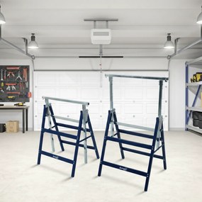 DANNY teleszkópos állvány, 2 darabos készlet, max. 200kg, 69x57x81-130cm, ezüst/kék Jurhan