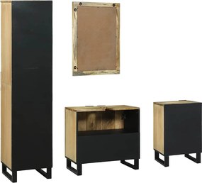 Fürdőszoba bútor szett fiókkal polcokkal 4 pcs Barna Faanyag