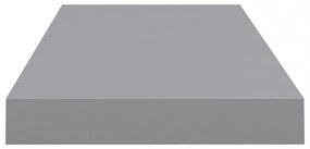 4 db szürke MDF lebegő fali polc 60 x 23,5 x 3,8 cm