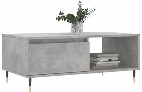 Betonszürke szerelt fa dohányzóasztal 90x50x36,5 cm