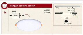 Paulmann 92392 - LED/17,5W IP44 Fürdőszobai beépíthetó lámpa VARIFIT 230V