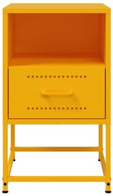 2 db mustársárga acél éjjeliszekrény 36x39x60,5 cm