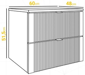 Mylife kadi fürdőszoba szekrény fehér (60cm)