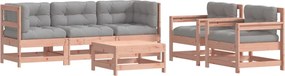 vidaXL 6 részes tömör duglászfenyő kerti társalgószett párnákkal