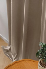Bézs sötétítő függöny VELVET 140x270 cm Felfüggesztés: Hullámos sínszalag