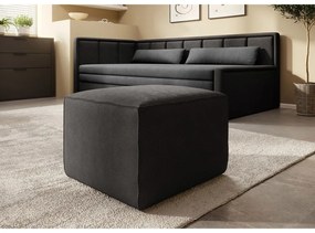 Sötétszürke zsenília kinyitható-tárolóhelyes kanapé 214 cm Fulgeo – ELTAP