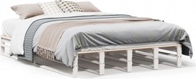 vidaXL fehér tömör fenyőfa ágy matrac nélkül 120 x 190 cm