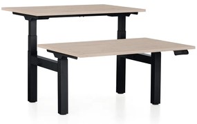 OfficeTech Dual állítható magasságú asztal, 120 x 80 cm, fekete alap, tölgy