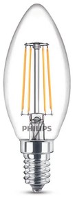 Philips B35 E14 filament LED gyertya fényforrás, 4.3W=40W, 2700K, 470 lm, 220-240V