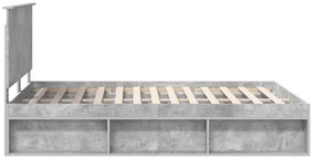 vidaXL Ágykeret fejtámlával Beton 160 x 200 cm Tömör fenyőfa