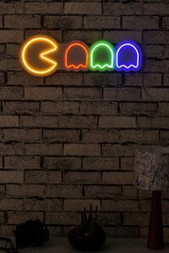 Műanyag LED-es fali dekoráció, Pacman - Multicolor