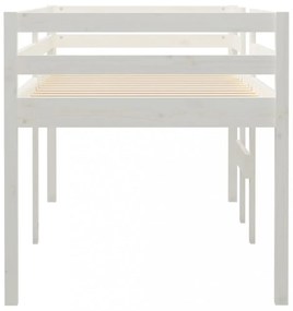 fehér tömör fenyőfa magasított ágy 90x200 cm