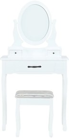 Dekoratív asztal székkel LINET NEW, fehér