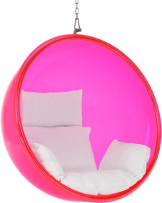 Függő fotel, rózsaszín/ezüst/fehér, BUBBLE TYP 1