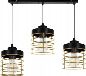 Mennyezeti Lámpa Lógó Csillár Díszléc Tripla Arany Fekete Loft Asztal Felett