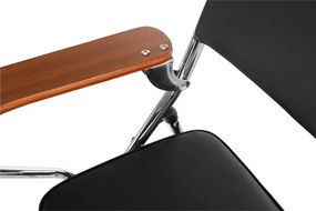 Szék írólappal, fekete/natúr, TEKER