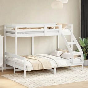 fehér tömör fenyőfa emeletes ágy 80 x 200/140 x 200 cm