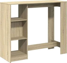 vidaXL sonoma tölgy színű szerelt fa bárasztal polccal 124x46x103,5 cm