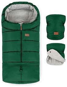 PETITE&MARS - 3v1 fusak JIBOT + rukávníky na kočárek, zelený