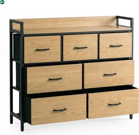 Komoda z Szufladami HUDSON 98 cm Dąb/Czarny