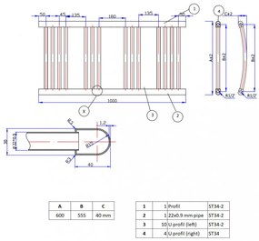 Fekete 750x1000mm törölközőszárítós fürdőszobai radiátor Welland Lux | Készletről | Gyors kiszállítással