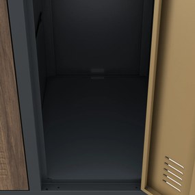 10 ajtós öltözőszekrény, antracit/dió, 1360x1720x450 mm: BARTEK Eco Design