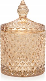 Gyertyatartó üveg díszes arany, záródással 300ml