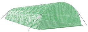 zöld acélvázas melegház 70 m² 14 x 5 x 2,3 m