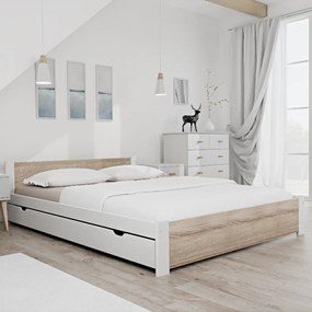 AKCIÓ IKAROS Ágy 160 x 200 cm, fehér/sonoma tölgy II. osztály Ágyrács: Ágyrács nélkül, Matrac: Matrac nélkül