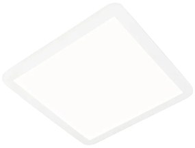 Mennyezeti lámpa fehér 40 cm négyzet alakú, beépített LED-del, 3 fokozatú fényerőszabályzóval, IP44 - Steve