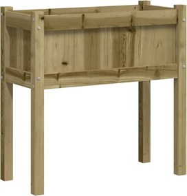 vidaXL impregnált fenyőfa kerti virágláda lábakkal 70 x 31 x 70 cm