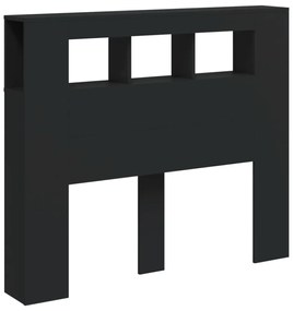 fekete szerelt fa LED-es fejtámla 120x18,5x103,5 cm