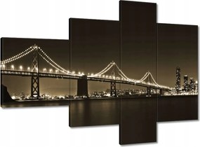 Vászonkép 100x70 Híd az éjszakában szépia