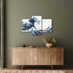 Kép - japán rajz, hullámok (90x60 cm)