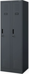 Fém kétrekeszes munkavállalói szekrény antracit: KACPER II, 600 x 1800 x 500 mm
