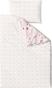 Krepp kiságy ágyneműhuzat Renforcé LOVITA rózsaszín Ágyneműhuzat mérete: 45 x 65 cm | 90 x 140 cm