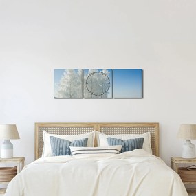 Egy havas táj képe (órával) (90x30 cm)