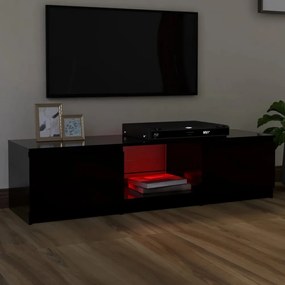 fekete TV-szekrény LED lámpákkal 140 x 40 x 35,5 cm