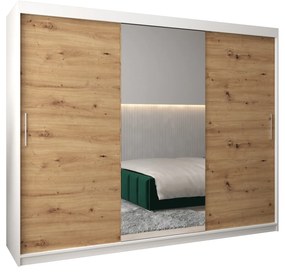 Ruhásszekrény 250 cm Toki 1 (matt fekete + artisan tölgy). 1064945