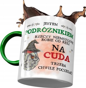 Zöld bögre az utazónak A csodákhoz Kell Pillanatok Nyomtatott Fotóval