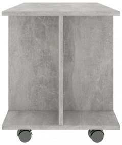 betonszürke szerelt fa TV-szekrény görgőkkel 80 x 40 x 45 cm