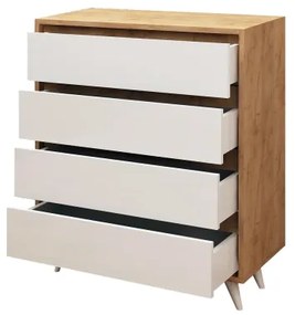 Komód SUVERA 86x70 cm fehér/beige