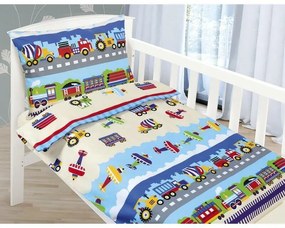 Bellatex pamut bölcsőágynemű Beata Airplane kék,100 x 135, 45 x 60 cm, 45 x 60 cm