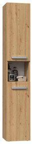 Shannan Nel III fürdőszoba szekrény, 31x174x30 cm, tölgy