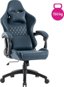 Irodai/gamer szék, kék, teherbírás 150 kg, SAMIE