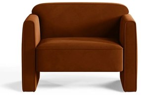 Terrakotta színű bársony fotel Abby – Micadoni