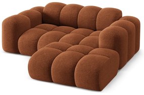 Terrakotta színű zsenília sarokkanapé (jobb oldali-heverő résszel) Treno – Cosmopolitan Design