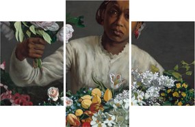 Kép - Frédéric Bazille, Young Woman with Peonies, reprodukciók (90x60 cm)