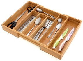 Bluegarden, bambusz fiókos evőeszköz-rendező, barna, HOM-00001